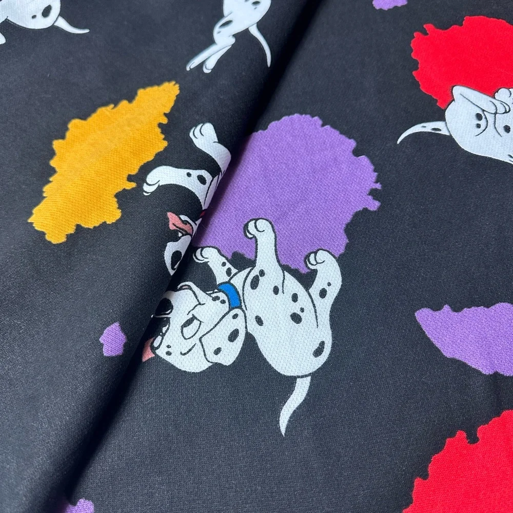 Unique Disney 101 Dalmatian Puppy Black Paint Splatter Fabric 58” x 60”